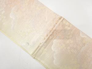 アンティーク　雲に草花模様織り出し袋帯（材料）